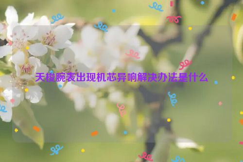 天梭腕表出现机芯异响解决办法是什么