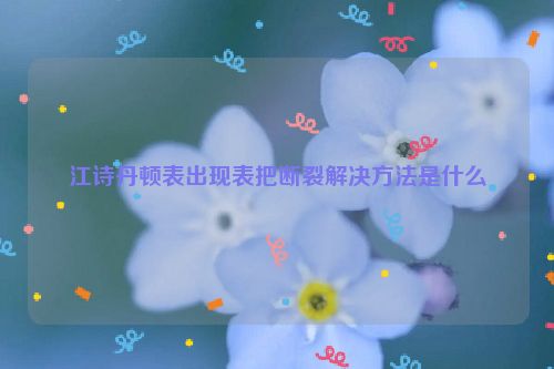 江诗丹顿表出现表把断裂解决方法是什么